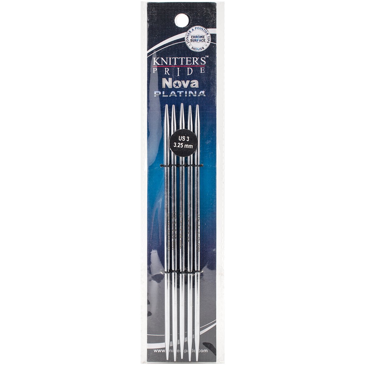 Knitter's Pride Nova Platina Double Pointed Needles 6-inch Size 3/3.25 mm, Acrylic, Multicolour, 0.38x5.08x20.95 cm