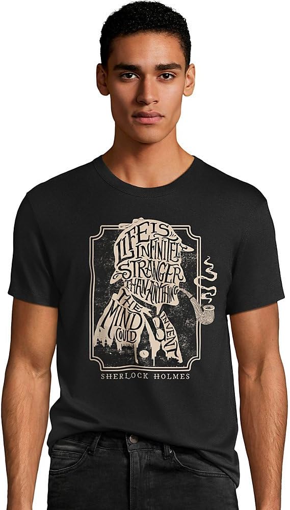 Hanes Mens Sherlock Holmes Graphic Tee (GT49 Y07535)