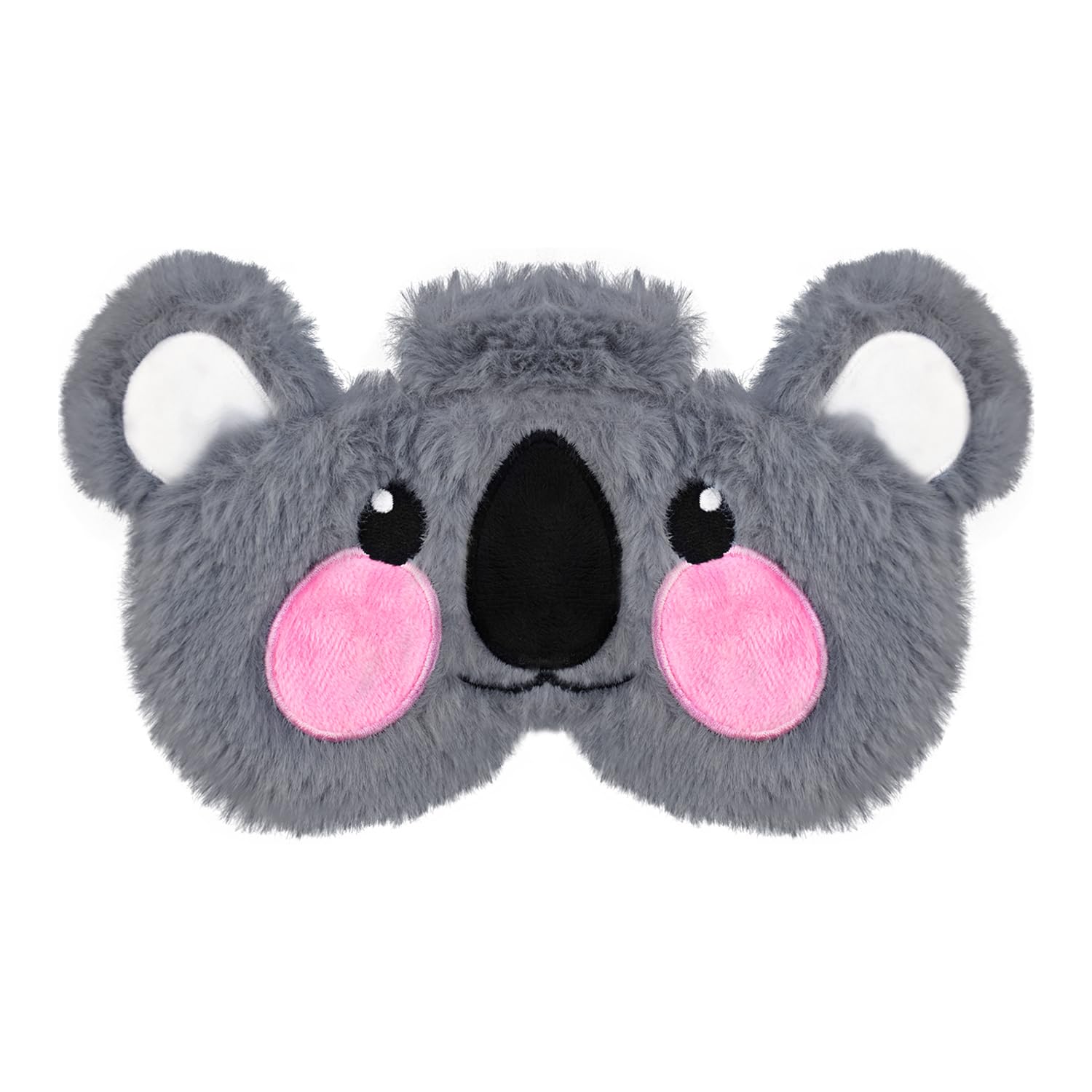 Mezeic Eye Mask for Sleeping, Cute Animal Sleep Mask Soft Plush Fluffy Blindfold Novelty Funny 3D Cartoon Eyeshade Eye Cover for Travel Kids Girls Children Adult (Grey Koala)