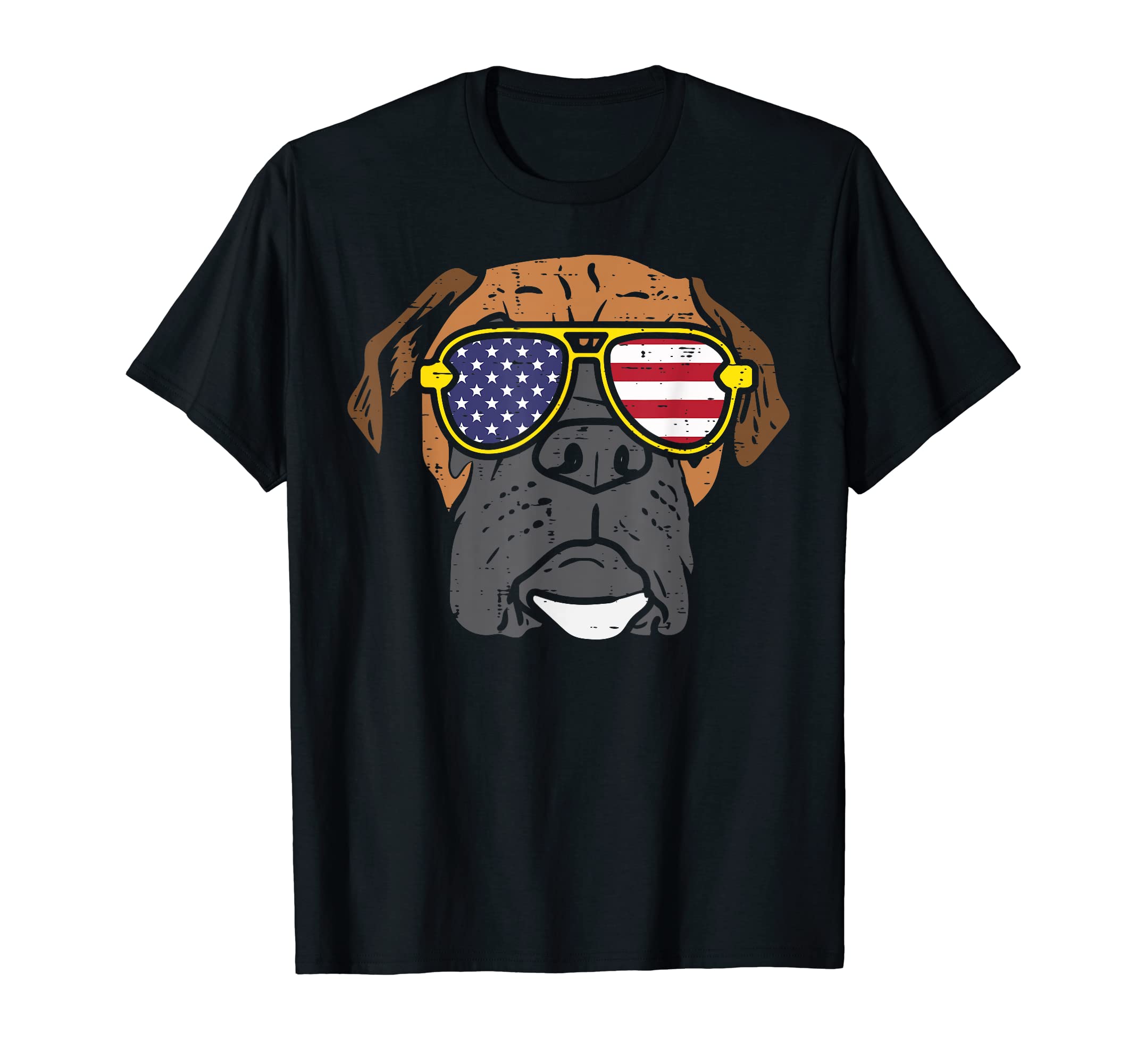 Boxer Dog Sunglasses American USA 4th Of July Fourth Dog T-Shirt