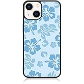 FANXI Blue Hibiscus Phone Case Compatible with iPhone 14 6.1 Inch - Shockproof Protective TPU Cute Flower Printed Phone Case Designed for iPhone 14 Case for Men Girls Women
