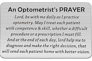 LQRI Optometrist Jewelry An Optometrist's Prayer Wallet Card Optometry Doctor Nurse Gifts Eye Doctor Vision Gift (SILVER)