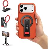 JOBY AC02 Magnetic Phone Tripod Stand | Aluminium Mini Pocket Tripod, N52 Strong Magnet, Quick Mount, Black, for iPhone 17 16 15 14 13 12 Series