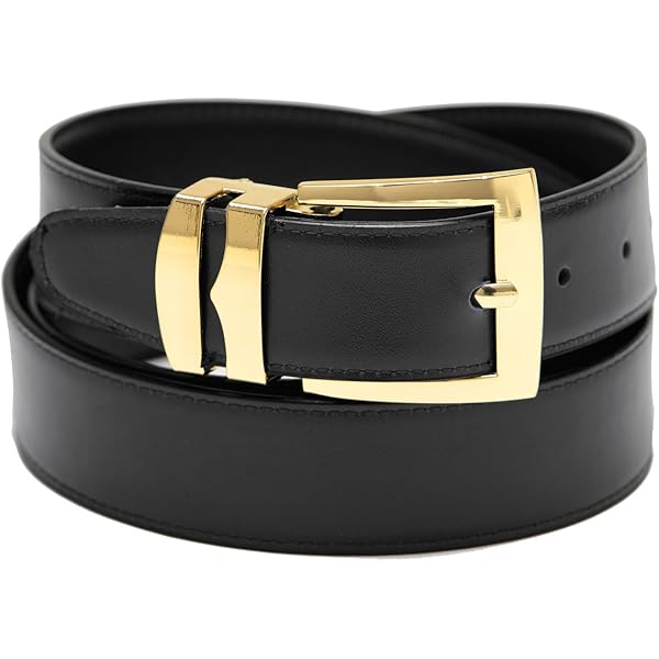 Concitor Men's Belt Reversible Wide Bonded Leather Silver-Tone