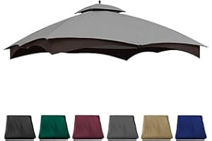 JANCANOPY 10X12 Replacement Gazebo Cover for Lowe's Gazebo Model #TPGAZ17-002C,TPGAZ17-002,GF-12S004B-1,GF-12S004BTO(Grey)