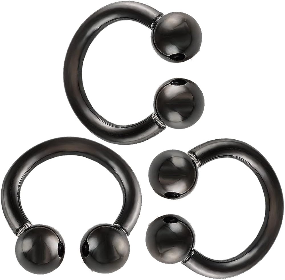 14g 14 gauge 1.6mm 5/16 8mm black anodized circular barbell bulk
