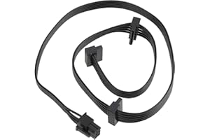 Micro Traders Black Hard Drive Power Module Cable 6-pin to SATA X3 Right Angle Compatible with Corsair RM1000X, RM850X, RM750