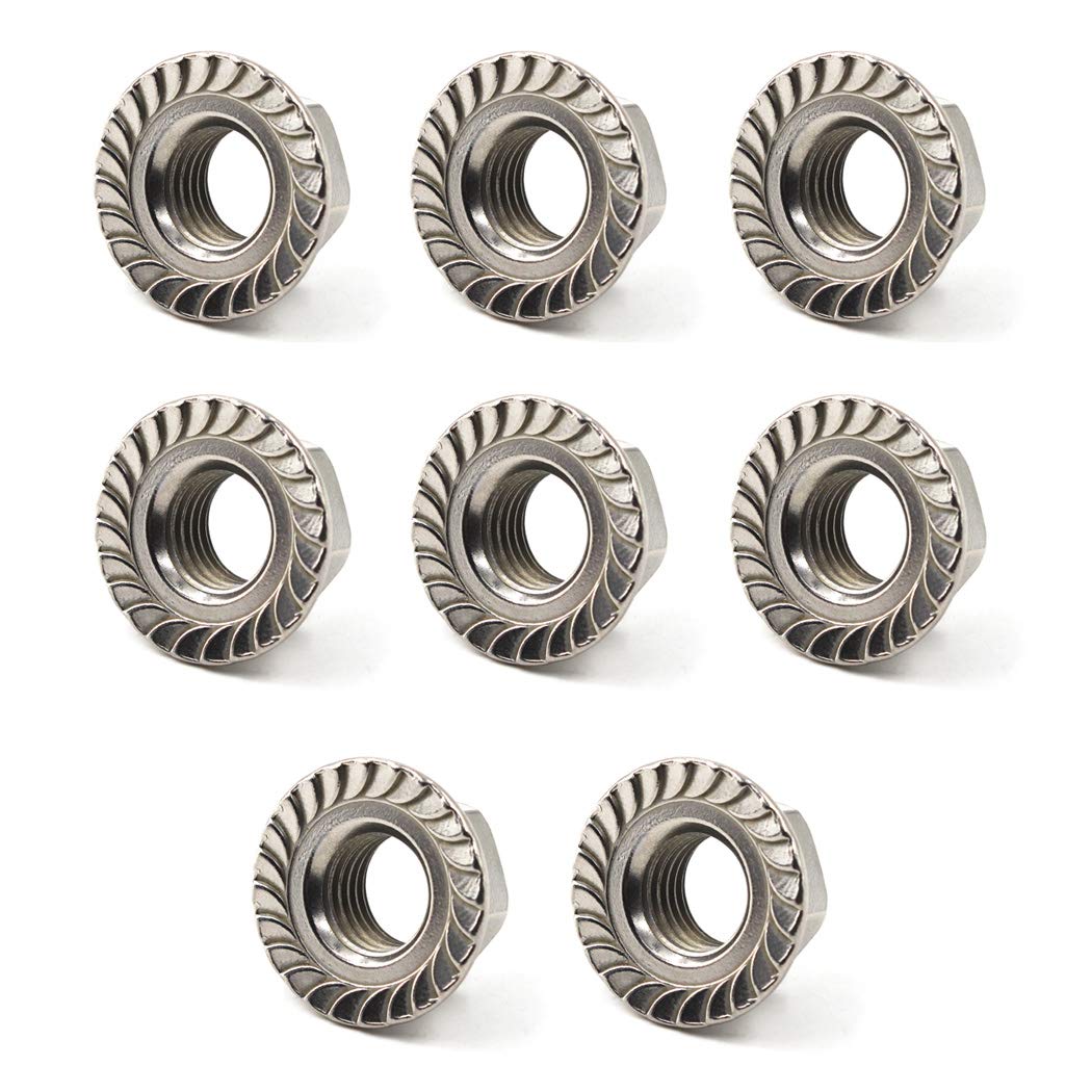 304 Stainless Steel Metric M16 Flange Nuts 16mm Hex Nut-8 Pack