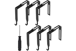 XXFBJNMD Adjustable Cubicle Hangers 6 Pcs Universal Partition Hangers Set Black Metal Cubicle Hooks with Cross Screwdriver for 1.35 to 3.5 in Inch Thick Wall Panels