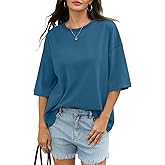 EasyGala Womens Cotton Oversized T Shirts Drop Shoulder Half Sleeve Boxy Tops Crewneck Loose Fit Short Sleeves Tee 2026