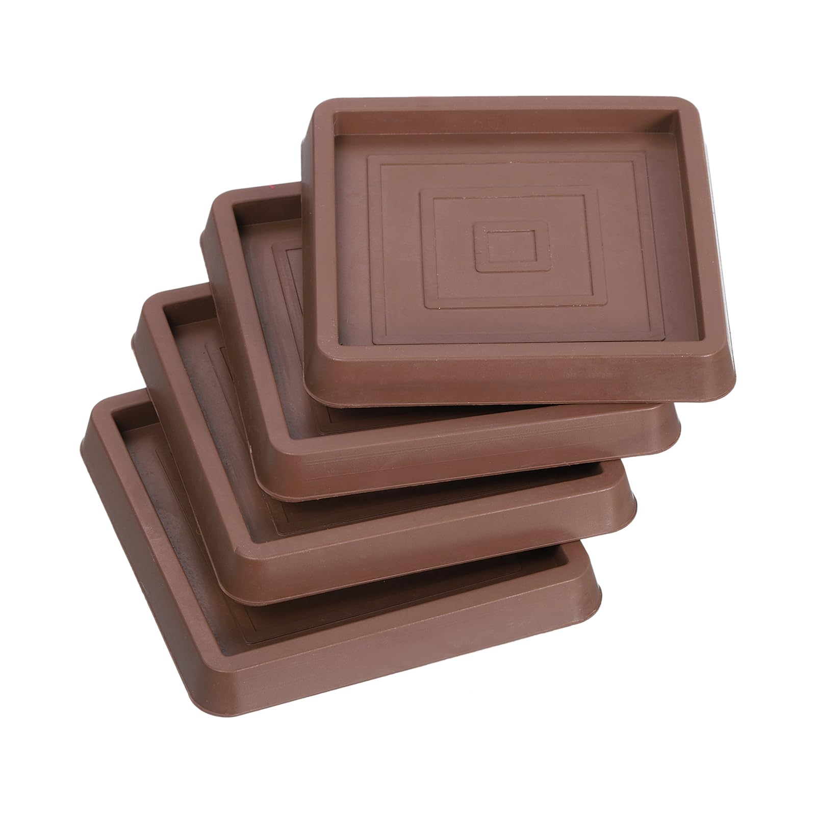 uxcell Chair Leg Floor Protectors, 4Pcs 2.5" - Rubber Square Non-Slip Furniture Pads, Anti-Slip Furniture Pad for Hardwood Floors, Couch, Bed Stopper (Brown)