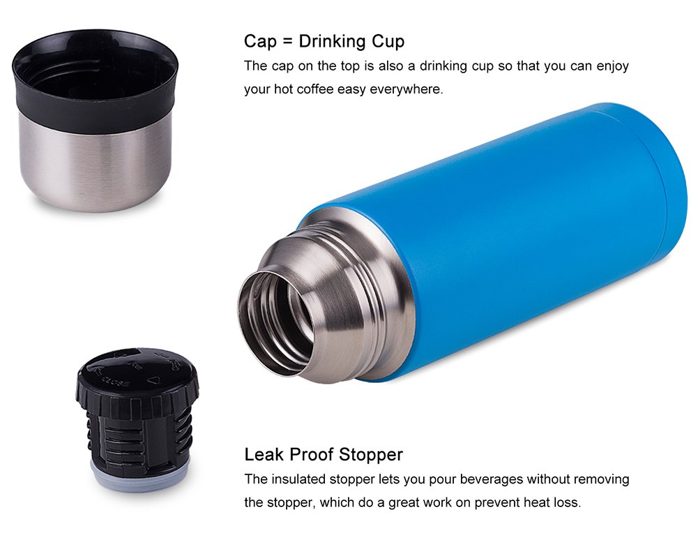 Simple Drink Blue 25oz Stainless Steel Running Water Bottle Reusable, Hydroflask, Hydro Vacuum Sealed Metal Flask, Kids Thermos Coffee Travel Mugs Funny, Insulated Infuser Tea Cups, Cool Large Canteen