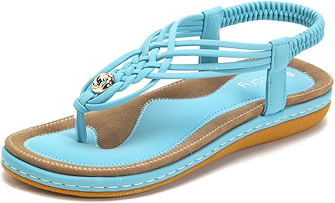 teal flat sandals