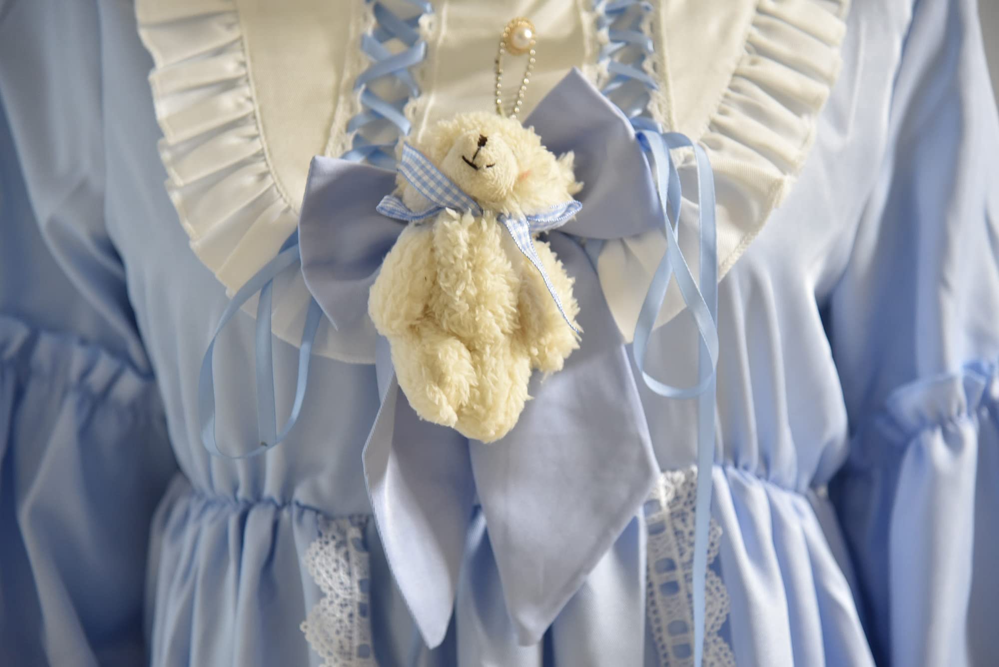 Qusuxi Girls Lolita Princess Dress Kawaii Long Sleeve Chiffon Skirt Cute Girl Dress