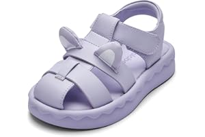 Balabala Toddler Girls Sandals Lightweight Cozy Sandals Cute Summer Shoes with Hook and Loop