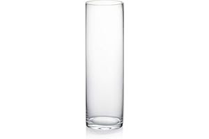 WGVI WGV Cylinder Vase, 3" W x 10" H, Clear Bud Skinny Narrow Glass Candle Holder Planter Terrarium for Wedding Party Flowers Centerpieces Home Office Decor, 1 Piece