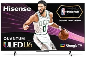 Hisense ULED 4K Premium 65U6H Quantum Dot QLED Series 65-Inch Smart Google TV, Dolby Vision Atmos, Voice Remote, Compatible with Alexa (2022 Model) Black