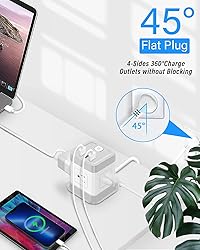 BEVA Power Strip with USB - 5ft Long Extension Cord