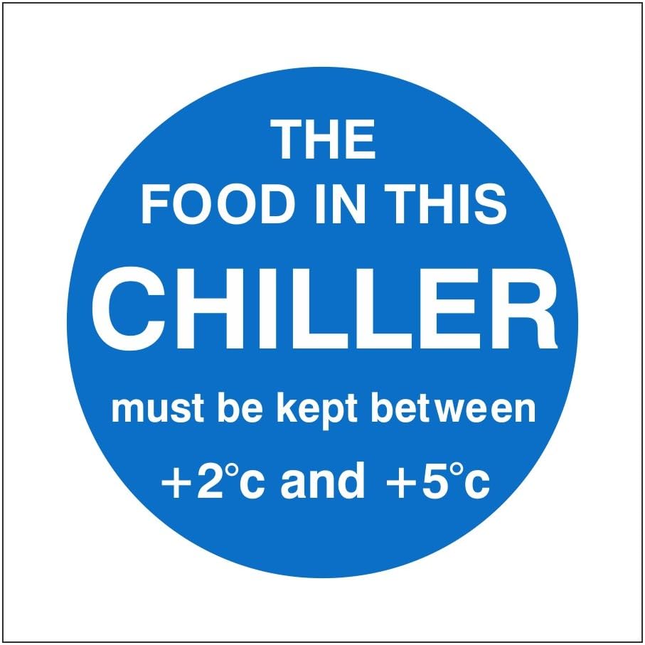 Chiller Display Temp Sign Notice (Self - Adhesive) Pack of 20
