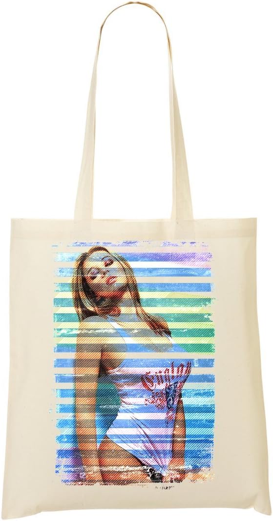 Summer Volleyball Girl Hot Wet Tees Hot Stripes Shopping Tote Bag