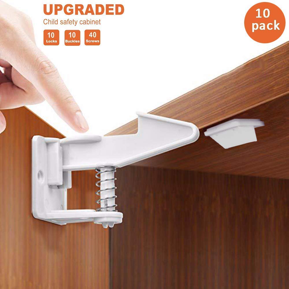 Kindersicherungsschlösser für Schränke und Schubladen, 10 Packungen
