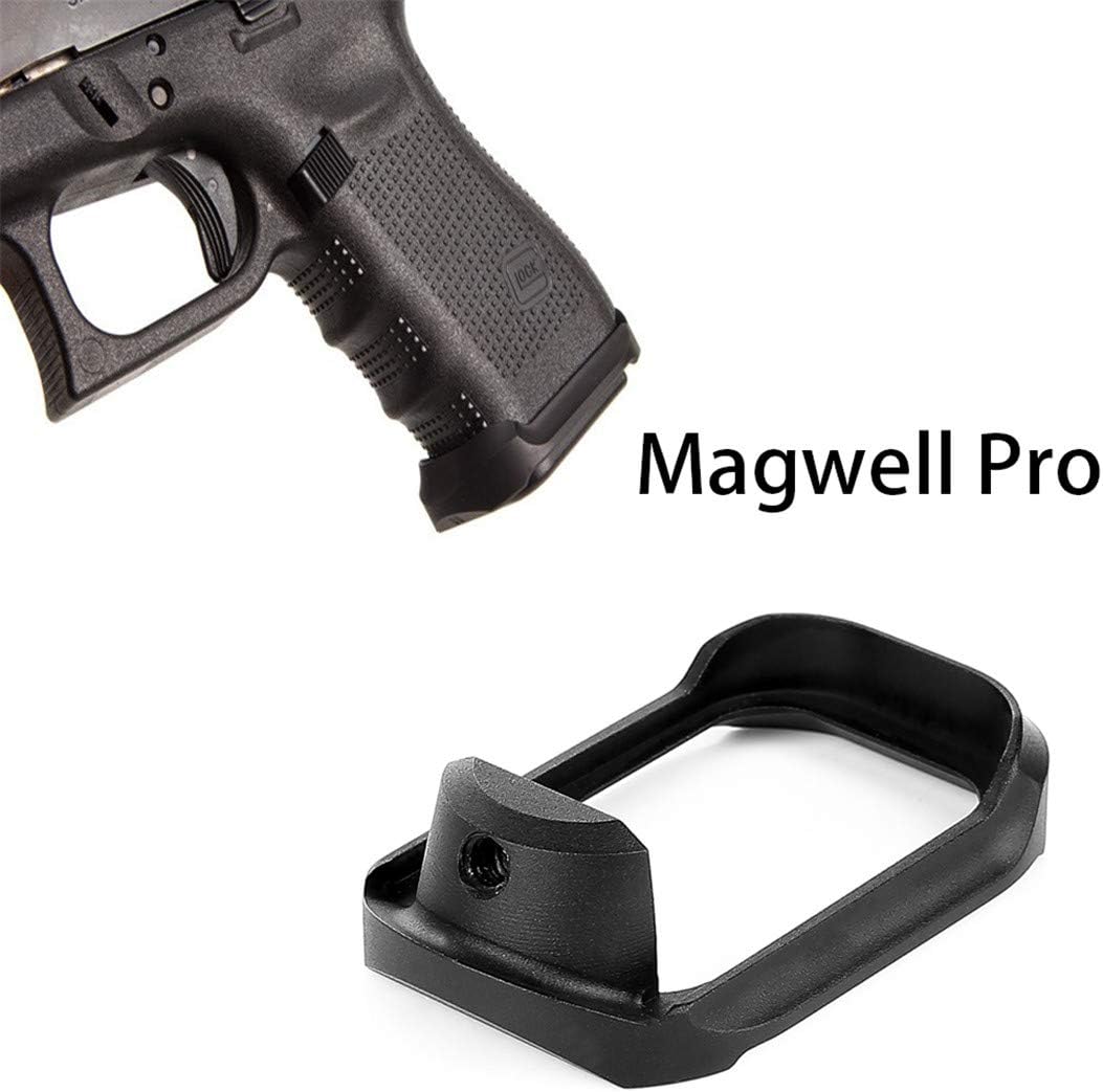 ARWIN PRO Magwell Glock 17, 22, 24, 31, 34, 35, 37,19, 23, 32, 38 Aluminum Black for quickly inserting the magazine