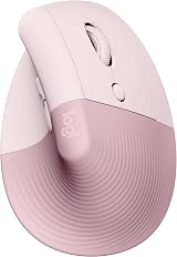 Logitech Lift Vertical Ergonomic Mouse Wireless Pink Bluetooth USB Receiver