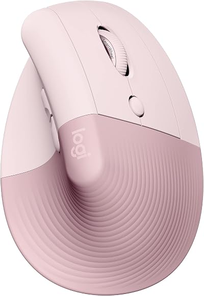 Logitech Lift Vertical Ergonomic Mouse Wireless Pink Bluetooth USB Receiver