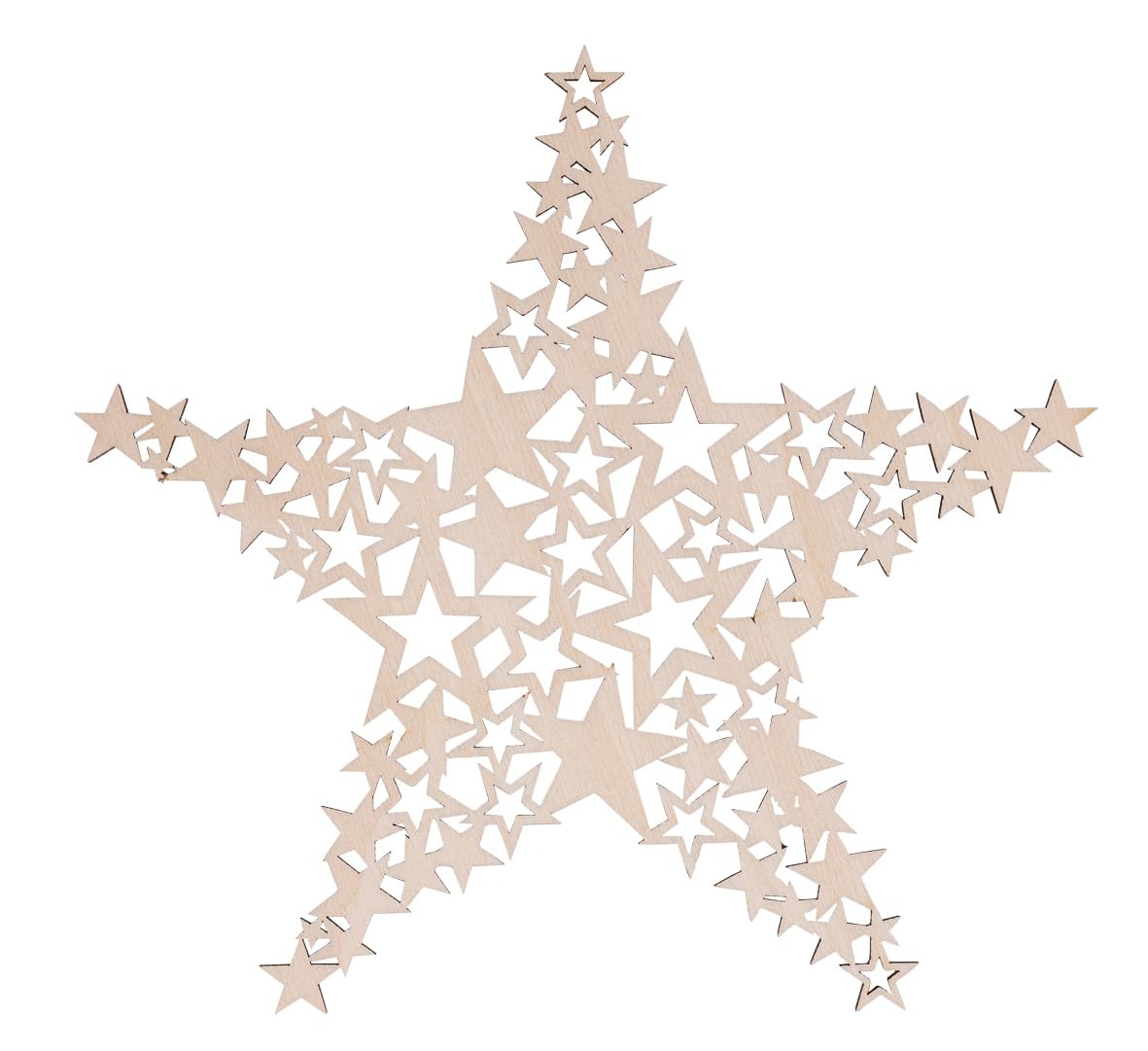 Rayher Wood Star for Crafting and Home Décor, Large Wooden Star Ornament, Natural Wood, 21.7cm, 46708505