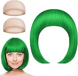 Aomig Short Bob Wig 3 Pack Green Neon Synthetic Everyday Cosplay view 7