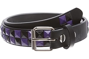 BELTISCOOL Kids 1" Snap On Punk Rock Studded Leather Belt