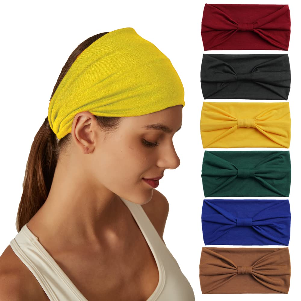 Fashion Headbands for Women's Hair Head Scarfs Hairband Turban Flower Cotton Headbands Wide Yoga Sport Headband Head Wrap (P6COLOR1) — image 1