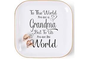 COZITED Grandma Gifts - Gifts for Grandma Jewelry Dish Tray - to The World You are A Grandma, Birthday Christmas Valentines for Grandma from Granddaughter Grandson