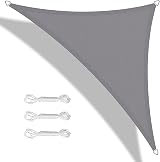 Teynewer 5x5x5m Triangle Shade Sail Waterproof UV 98% Light Grey with Rope