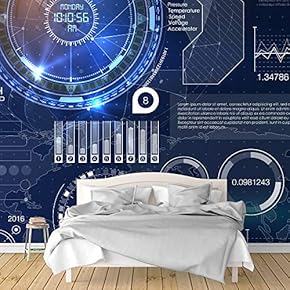 Wall Murals for Bedroom Secitific Mechanical Feeling Pictures Removable Wallpaper Peel and Stick Wall Stickers - 66x96 inches