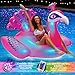 Aqua Oversized 6 Foot, Princess Peacock, 4 Mode, 16-Color LED Light-Up, Ride On, Inflatable Pool Float Lounge