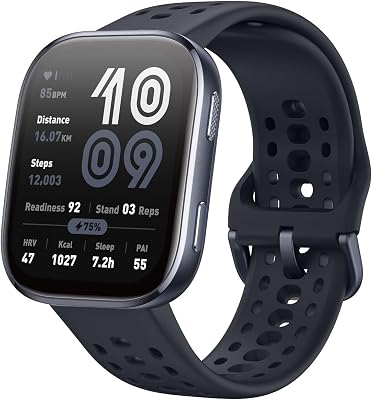 Amazfit Bip 6 Smart Watch 46mm, 14 Day Battery, 1.97" AMOLED Display, GPS & Free Maps, AI, Bluetooth Call & Text, Health, Fitness & Sleep Tracker, 140+ Workout Modes, 5 ATM Water-Resistance, Black