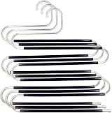 Skroad 3 Pack Trouser Hanger Space Saving S-Type Non-Slip Stainless Steel