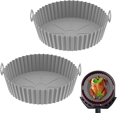 Yikki Air Fryer Silicone Liners 2 Pack 7.9in Fits 3.8L-5L Ninja COSORI