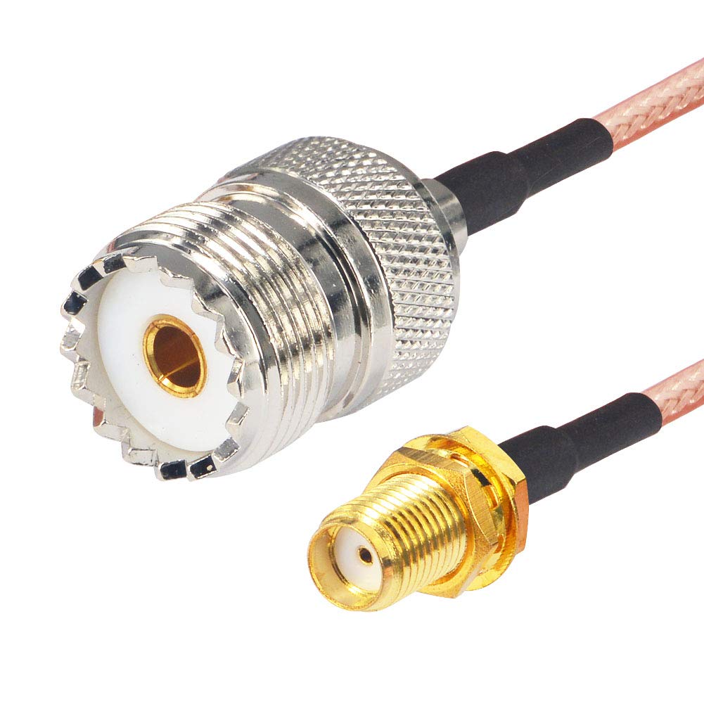 4.92FT Handheld Antenna Cable SMA Female to PL-259 SO-239 UHF Female 1.5M Pigtail Patch Lead Flexible for Baofeng HT Ham Radio Base WiMax Hand-held SMA Antenna