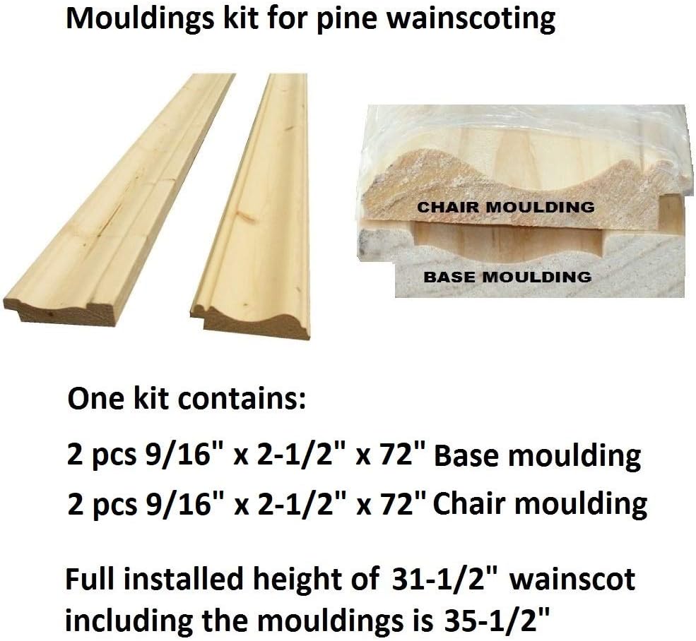 Allwood Premium Nordic Pine Moulding kit | 12 lineal ft. of Wall Length