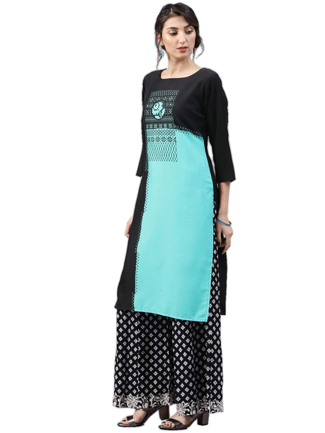 vaamsi crepe digital printed kurti(vpk1505_black_free size)