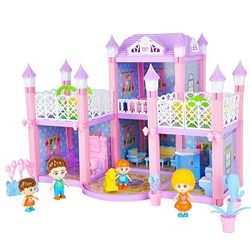 Zerone DIY Dollhouse Toy Mini Simulation Cottage Villa for Doll House Accessory