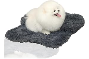 PATAZONE Cat Bed for Protect Sofa Small Dog Puppy Bed Fluffy Plush Small Dog Couch for Pets Kitties Anti Anxiety Small Animals Mat with Removable Washable Cover (Dark Blue)