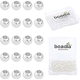 BEADIA Silver Plated Round Spacer Beads 2mm 600pcs for Jewelry Making Findings Non Tarnish