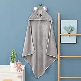 HiABsee Baby Towel Hooded Koala 80x80cm Ultra Soft Coral Fleece Newborn view 6