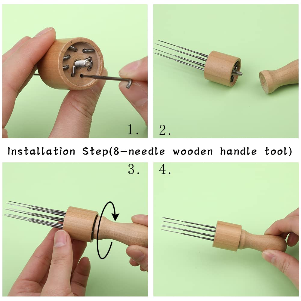 QMNNMA Felting Needles, Complete Needle Felting Tools, Wool Needle Felting Supplies with 36/38/40 Gauge Felt Needles for Beginners and Professionals