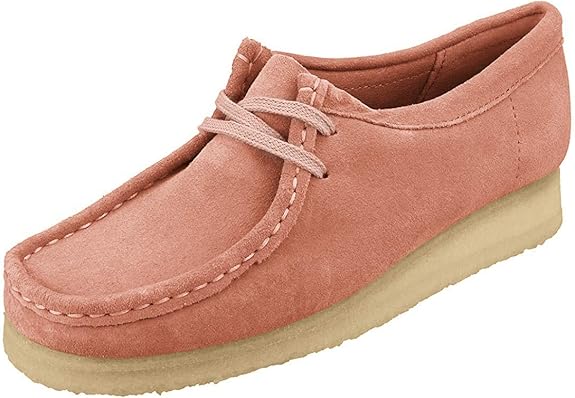 coral suede wallabee