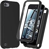 Hensinple for iPod Touch 7th/6th/5th Generation Case, for iPod Touch case, Shockproof Silicone [with Built in Screen Protector] 360 Full Body Heavy Duty Rugged Cover(Black)