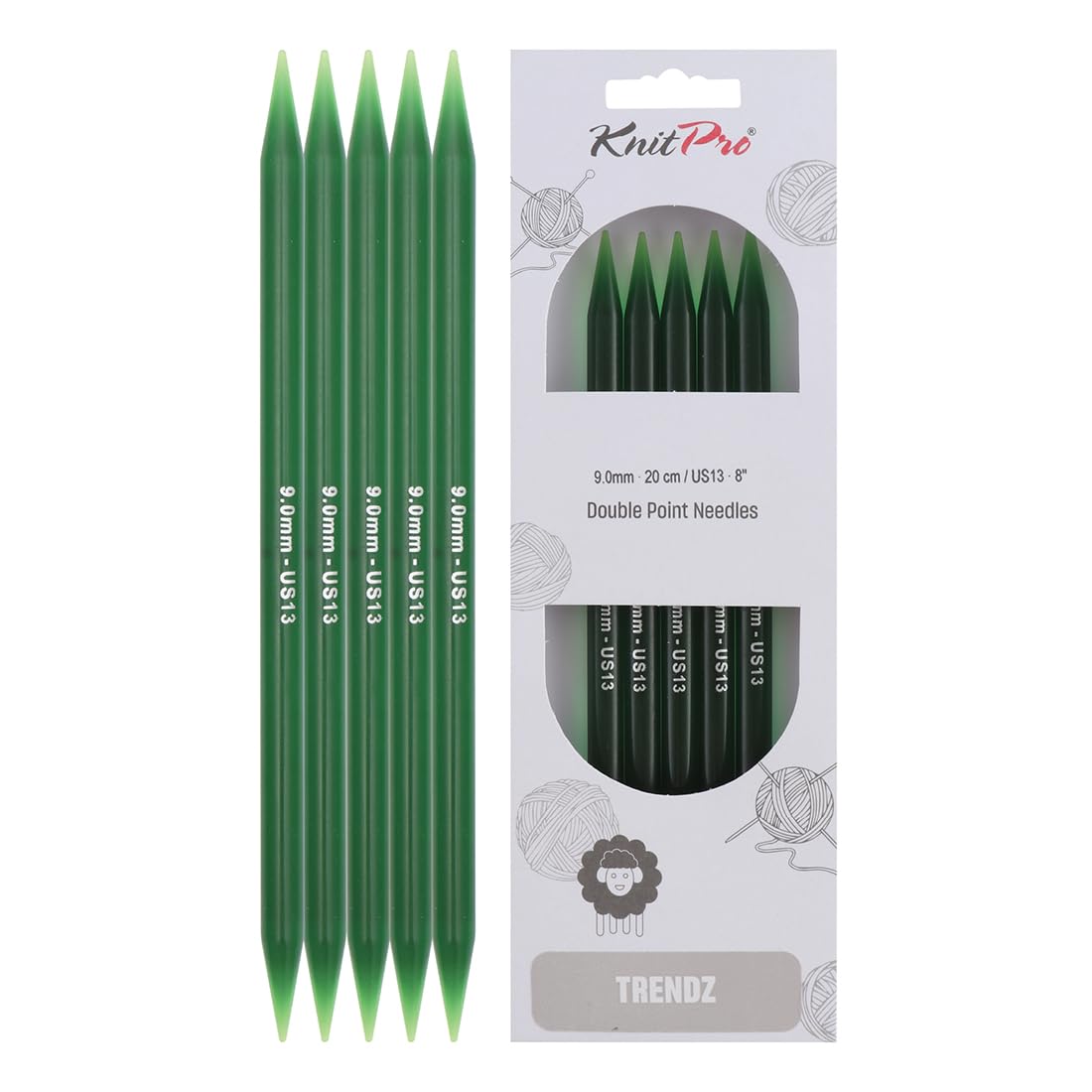 KnitPro Trendz Double Pointed Needles 8" (20cm) | 9.00mm